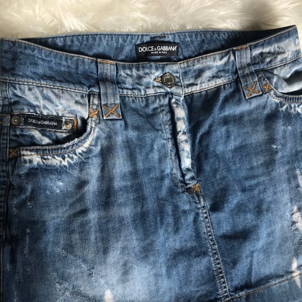 Dolce and gabbana skirt jean denim silver accent - Picture 6 of 16